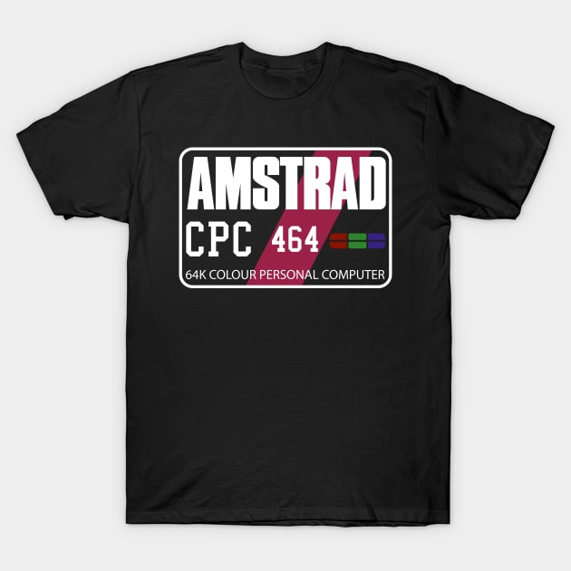 Retro Computer Games Amstrad CPC 464 Personal Computer T-Shirt by Meta Cortex